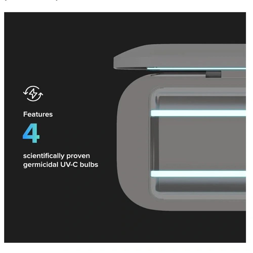 PhoneSoap Pro UV Smartphone Sanitizer and Charger - Charcoal